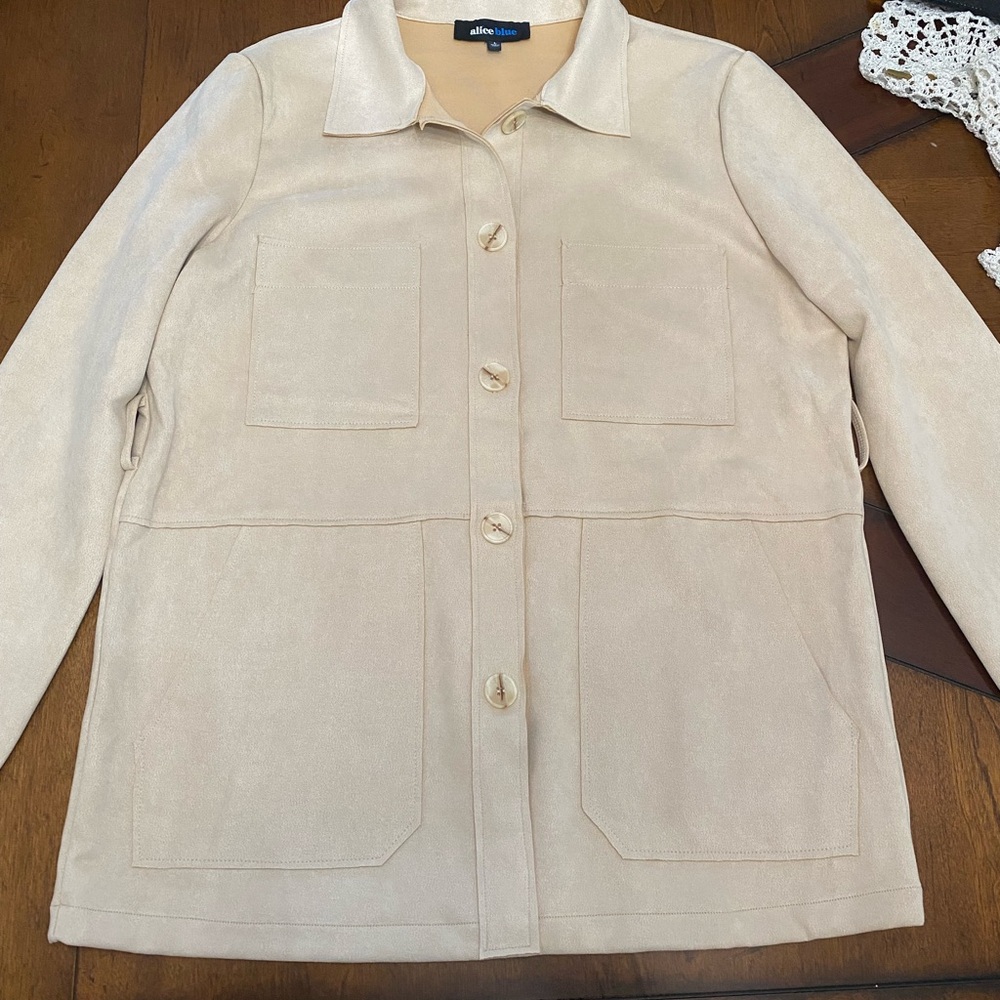 aliceblue Women's Beige Jacket
